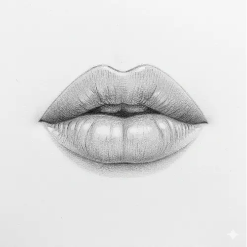 Oval lips - elongated shape with balanced fullness